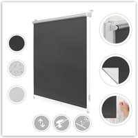 Seitenzugrollo "Verdunkelungsrollo Thermo-Rollo Klemmfix ohne Bohren mit Seitenverspannung Sichtschutz Hitzeschutzrollo", LICHTBLICK ORIGINAL, verdunkelnd, verspannt, Verdunklungsrollo mit Klemmträger und Silberbeschichtung blickdicht - für Fenster von Lichtblick Original