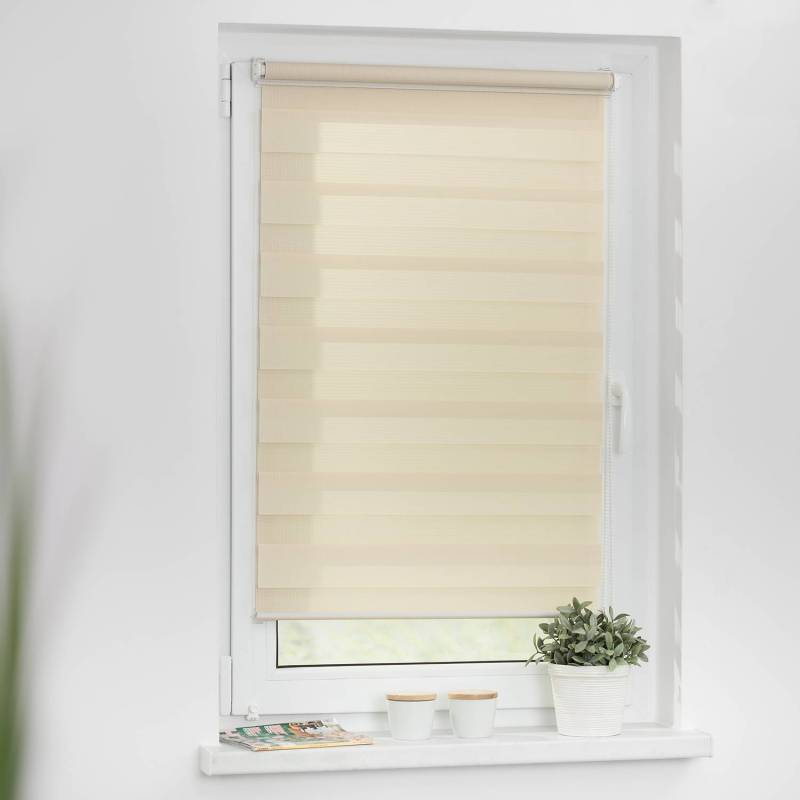 home24 Duo-Rollo Klemmfix III 120 x 150cm Beige/Creme von home24