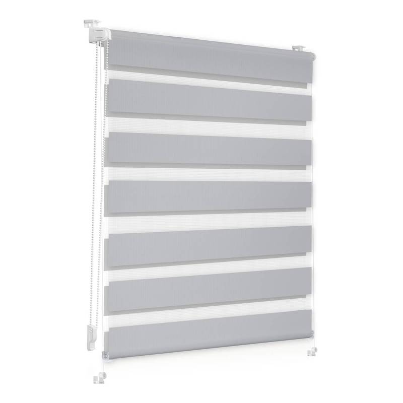 home24 Duo-Rollo Klemmfix III 70 x 150cm Grau/Hellgrau von home24