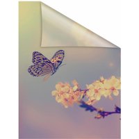 LICHTBLICK ORIGINAL Fensterfolie "Schmetterling Blüte", 1 St., blickdicht, strukturiertKlebepunkte von Lichtblick Original
