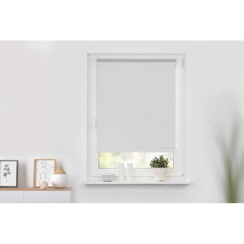 home24 Klemmfix-Rollo Concio 100 x 150cm Weiß/Weiß von home24