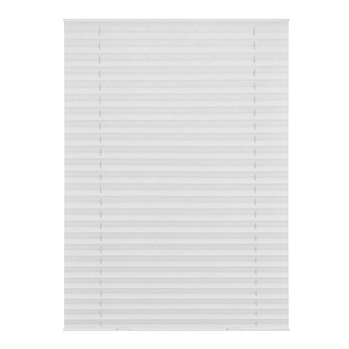 Lichtblick Dachfenster-Plissee Haftfix, 95,3 x 100 cm (B x L) in Weiß, Sicht- & Sonnenschutz-Rollo ohne Bohren, Jalousie mit Saugnäpfen, für (Dachflächen-) Fenster, Velux-kompatibel (S06/SK06) von Lichtblick
