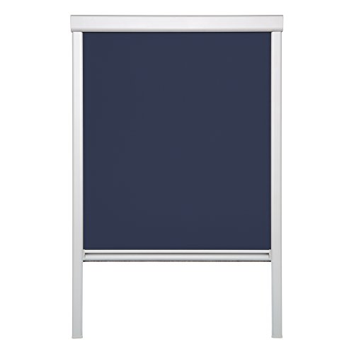 Lichtblick Dachfenster-Rollo Skylight, 38,3 x 54,0 cm (B x L) in Blau, 100 % Verdunkelung, Thermo-Rollo für Velux-Fenster, Sonnen-, Hitze- & Sichtschutz (C02) von Lichtblick