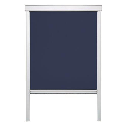 Lichtblick Dachfenster-Rollo Skylight, 49,3 x 94,0 cm (B x L) in Blau, 100 % Verdunkelung, Thermo-Rollo für Velux-Fenster, Sonnen-, Hitze- & Sichtschutz (F06) von Lichtblick