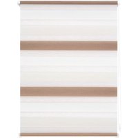 Duo-Rollo Klemmfix, ohne Bohren, Bunt - Creme - Weiß - Braun, 80 x 200 cm (B x L) von Lichtblick