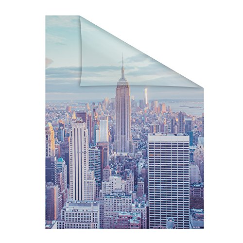 Lichtblick Fensterfolie selbstklebend mit Motiv, Sichtschutz, merhfach Ablösbar, Montage ohne Rakel, Made in Germany New York - Bunt 100 x 100 cm (B x L) von Lichtblick