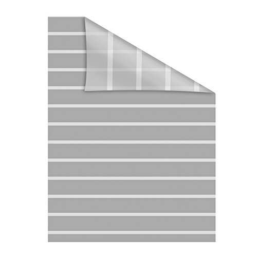 Lichtblick Fensterfolie selbstklebend mit Motiv, Sichtschutz, merhfach Ablösbar, Montage ohne Rakel, Made in Germany Streifen - Grau Weiß 100 x 130 cm (B x L) von Lichtblick