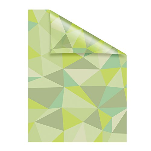 Lichtblick SKF.100.100.705 Fensterfolie selbstklebend, Sichtschutz, Pattern Dreiecke - Grün 100 x 100 cm (B x L) von Lichtblick