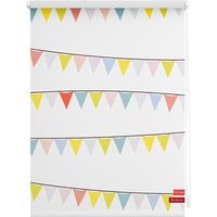 Rollo Klemmfix, ohne Bohren, blickdicht, Wimpelkette - Bunt, 45 x 150 cm (B x L) von Lichtblick