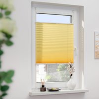 Plissee Klemmfix, ohne Bohren, verspannt - Gelb, 110 cm x 130 cm (B x L) von Lichtblick
