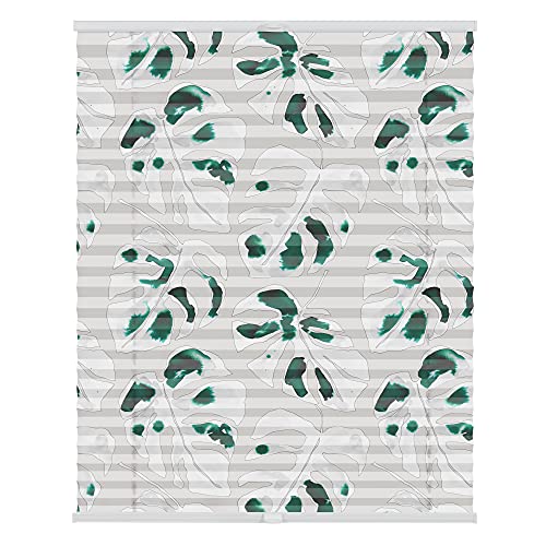 Lichtblick Plissee Klemmfix mit Motiv, ohne Bohren, Verspannt, Blickdicht, Lichtdruchlässig, Made in Germany, Julia Schumacher, Monstera - Grün 60 x 130 cm (B x L) von Lichtblick