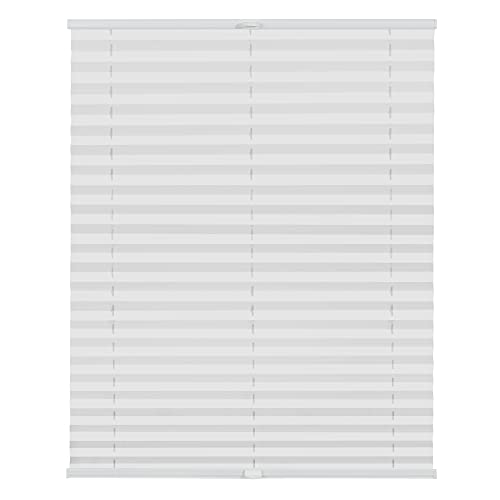 Lichtblick Plissee Klemmfix nach Maß, ohne Bohren, verspannt, lichtdurchlässig, Blickdicht, Made in Germany - Weiß 90 cm x 210 cm (B x L) von Lichtblick