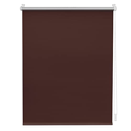 Lichtblick Thermorollo ohne Bohren, Klemmfix, Verdunklungsrollo, Hitzeschutz, Sichtschutz, Wandmontage, Deckenmontage, Rollo für Fenster und Türen Braun,B45 x H150 cm von Lichtblick