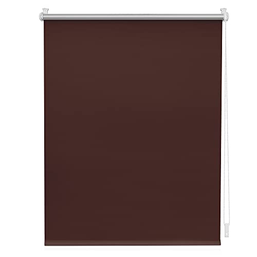 Lichtblick Thermorollo ohne Bohren, Klemmfix, Verdunklungsrollo, Hitzeschutz, Sichtschutz, Wandmontage, Deckenmontage, Rollo für Fenster und Türen Braun,90 cm x 220 cm (B x L) von Lichtblick