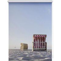 Lichtblick Rollo, ‎‎Klemmfix, 80x150 cm‎, Strandkorb, blau beige von Lichtblick