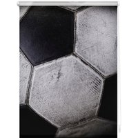 Lichtblick Rollo, ‎‎Klemmfix, 90x150 cm‎‎, Retro Fußball, schwarz weiß - schwarz | weiss von Lichtblick