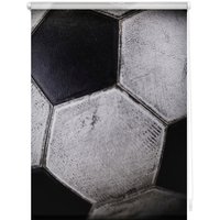 Lichtblick Rollo, ‎‎Klemmfix, 60x150 cm‎‎, Retro Fußball, schwarz weiß - schwarz | weiss von Lichtblick