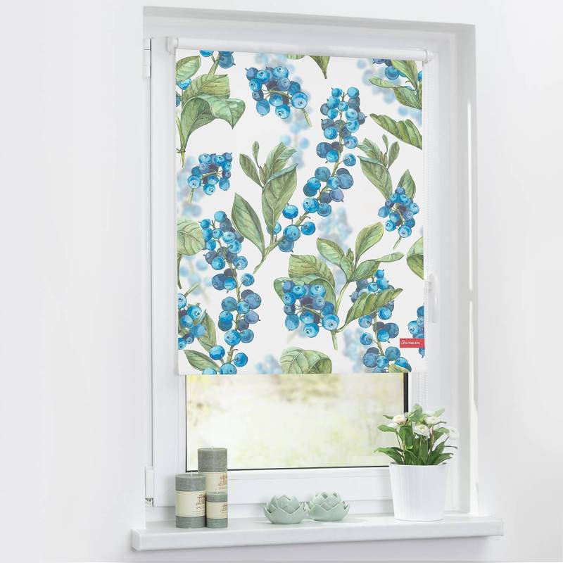 home24 Klemmfix-Rollo Heidelbeere 120 x 150cm Blau von home24