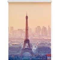 Rollo Klemmfix, ohne Bohren, blickdicht, Eiffelturm - Orange, 60 x 150 cm (B x L) von Lichtblick