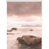 Rollo Klemmfix, ohne Bohren, blickdicht, Stone - Grau Rot, 90 x 150 cm (B x L) von Lichtblick