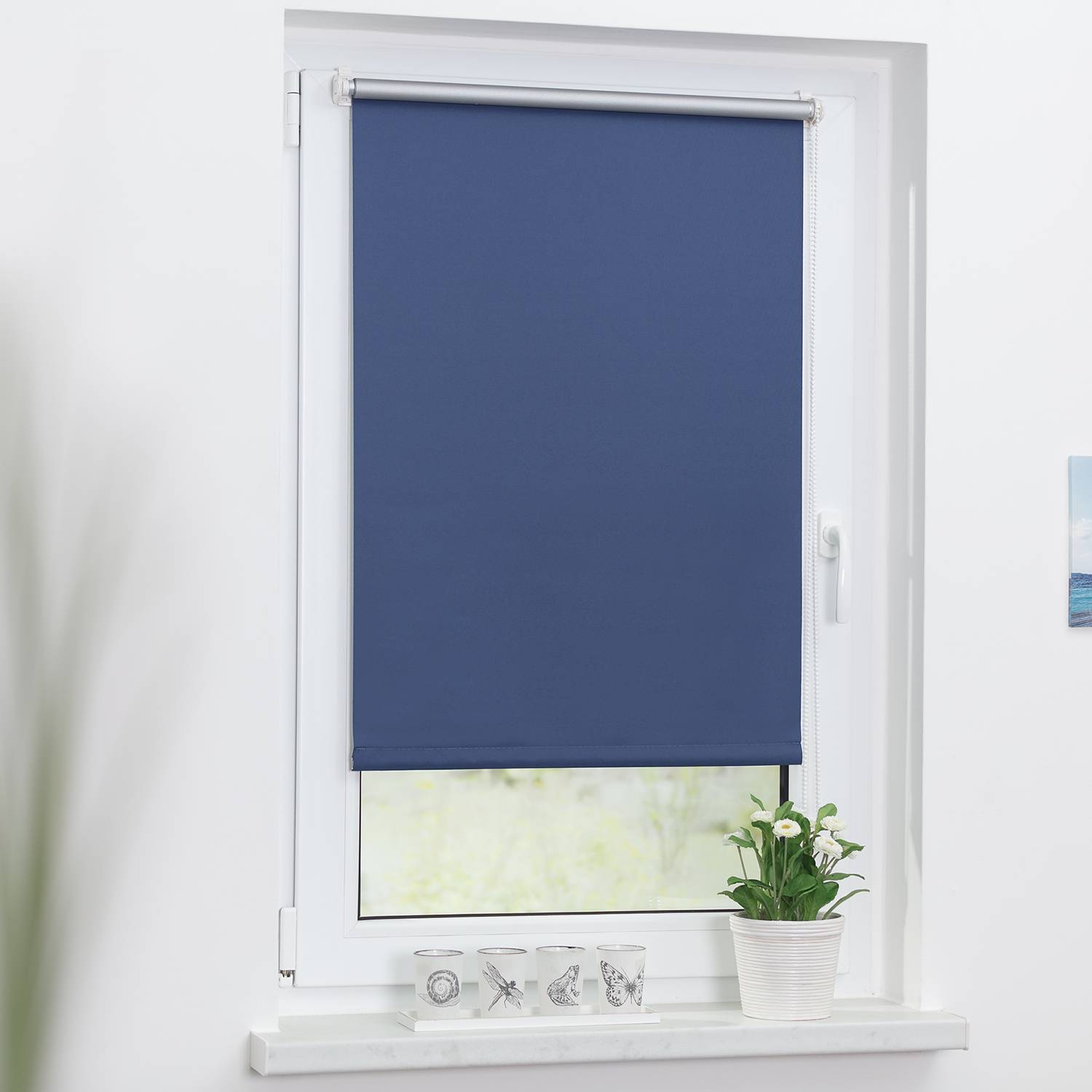 Lichtblick Thermo-Rollo Spotswood IV 100x150 cm (BxH) Blau Webstoff von Lichtblick