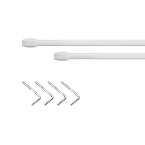 Lichtblick Vitragestange 11 mm Ø, Scheibengardinenstange Weiß, ausziehbar von 40 - 70 cm, Gardinenstange für Küche, Bad usw., Dekoration im Landhaus-Stil von Lichtblick