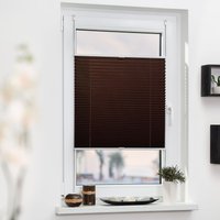 Plissee Klemmfix, ohne Bohren, verspannt - Braun, 80 cm x 210 cm (B x L) von Lichtblick