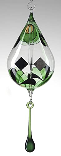 Lichtmühle Solar Radiometer zum Hängen in Tropfenform d ca. 8 x 23 cm, 2-teilig, faszinierender hochwertiger Fenster Schmuck, Reine Handarbeit von Lichtenheldt-Glas