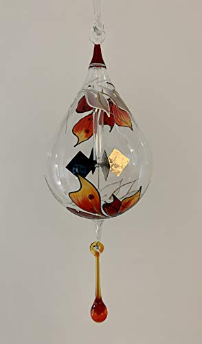 Lichtmühle Solar Radiometer Glaskunst Sonnenspiel Tropfenform d ca. 8 cm l ca. 23 cm, 2-teilig, handbemalt Orchidee rot von Lichtenheldt-Glas