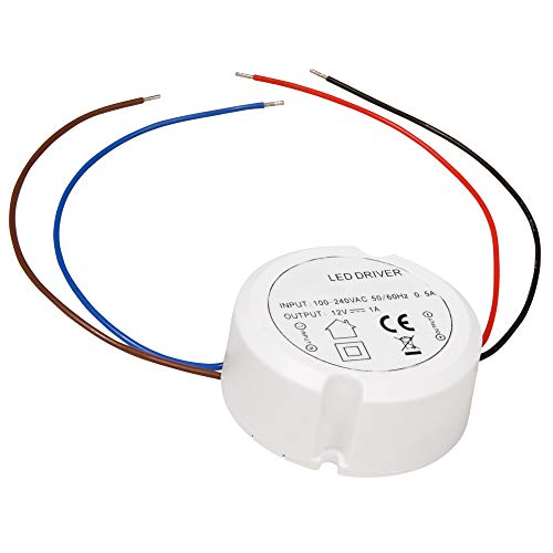 12W Elektronischer LED Trafo Treiber 0.5W - 12W 230 V~ auf 12 V= Rund ø x H - 55 x 23mm Dosentrafo von Lichtfaktor24