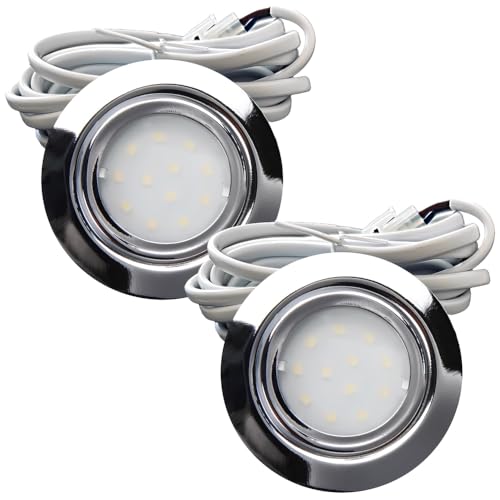 2er Set IP44 LED Möbeleinbauleuchten 12V extra flach 2,4W Einbaustrahler New Lina 200lm Chrom 4000K Neutralweiß Bohrloch: 54 bis 60mm, 2m Kabel mit AMP Stecker. Möbel, Küche, Bad, Decken... ✅ 2er Set IP44 LED Möbeleinbauleuchten 12V extra flach 2,4W Einbaustrahler New Lina 200lm Chrom 4000K Neutralweiß Bohrloch: 54 bis 60mm, 2m Kabel mit AMP Stecker. Möbel, Küche, Bad, Decken... ✅ von Lichtfaktor24
