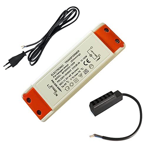 Elektronischer Halogen Transformator Trafo 105Watt inkl. AMP Verteiler und 230V Zuleitung Leistungsbereich: 10 bis 105Watt von Lichtfaktor24