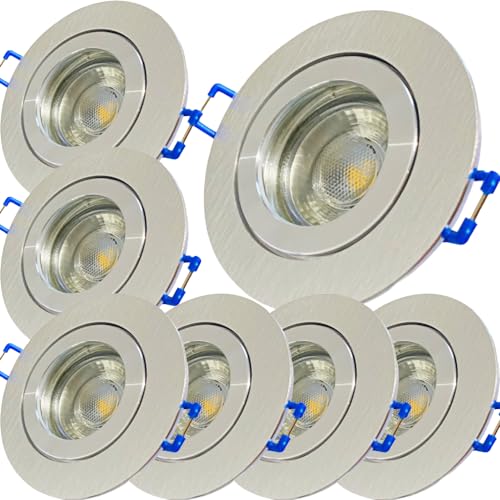 LED Bad Einbaustrahler 230 Volt | 7 x 5 W | Farbe ALUMINIUM geb. IP44 LED Einbauleuchte Neptun Rund Neutralweiss Feuchtraum Dusche Innen oder Aussen geeignet Rostfrei Lampe Austauschbar Schutzglas LED Bad Einbaustrahler 230 Volt | 7 x 5 W | Farbe ALUMINIUM geb. IP44 LED Einbauleuchte Neptun Rund Neutralweiss Feuchtraum Dusche Innen oder Aussen geeignet Rostfrei Lampe Austauschbar Schutzglas von Lichtfaktor24