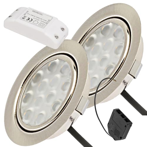 Lichtfaktor24 12V LED Möbel Einbaustrahler superflache Einbauspots 65mm Ultra flach 2 x 3W Einbauleuchten Leonie mit LED Trafo, Mini Verteiler und LED Dimmer Lochausschnitt: 55 bis 60mm Lichtfaktor24 12V LED Möbel Einbaustrahler superflache Einbauspots 65mm Ultra flach 2 x 3W Einbauleuchten Leonie mit LED Trafo, Mini Verteiler und LED Dimmer Lochausschnitt: 55 bis 60mm von Lichtfaktor24