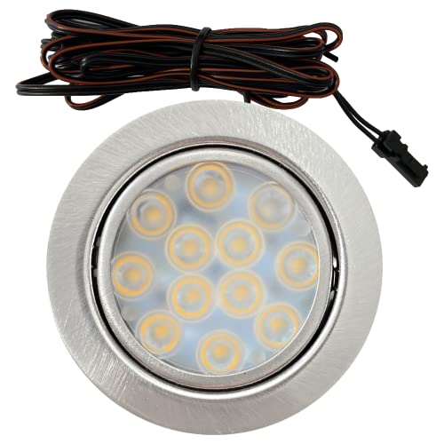 Lichtfaktor24 12V Möbeleinbauleuchte LED flach 1 x 3W Einbaustrahler Leonie inkl. Kabel mit Mini Stecker 3000K Warmweiß Lochausschnitt: 55 bis 60mm Lichtfaktor24 12V Möbeleinbauleuchte LED flach 1 x 3W Einbaustrahler Leonie inkl. Kabel mit Mini Stecker 3000K Warmweiß Lochausschnitt: 55 bis 60mm von Lichtfaktor24
