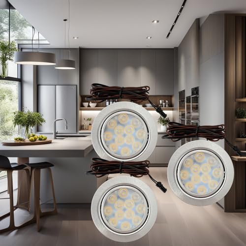 Lichtfaktor24 12V Möbeleinbauleuchten LED flach 3 x 3W Einbaustrahler Lotta 200lm mit LED Trafo und Mini Verteiler 3000K Warmweiß Lochausschnitt: 55 bis 60mm Lichtfaktor24 12V Möbeleinbauleuchten LED flach 3 x 3W Einbaustrahler Lotta 200lm mit LED Trafo und Mini Verteiler 3000K Warmweiß Lochausschnitt: 55 bis 60mm von Lichtfaktor24