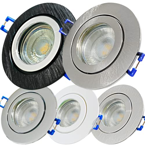 Lichtfaktor24 LED Bad Einbaustrahler 12V inkl. 6 x 5W LED LM Farbe Eisen geb. IP44 LED Einbauleuchten Neptun Rund 4000K Deckenspots von Lichtfaktor24