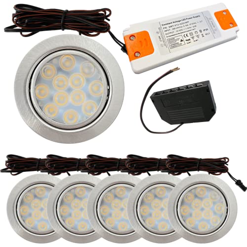 Lichtfaktor24 LED Möbel Einbaustrahler superflache Einbauspots 12V flach 6 x 3W Einbauleuchten Leonie mit LED Trafo, Mini Verteiler und LED Dimmer Lochausschnitt: 55 bis 60mm Lichtfaktor24 LED Möbel Einbaustrahler superflache Einbauspots 12V flach 6 x 3W Einbauleuchten Leonie mit LED Trafo, Mini Verteiler und LED Dimmer Lochausschnitt: 55 bis 60mm von Lichtfaktor24