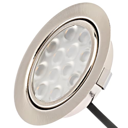 Lichtfaktor24 LED Möbeleinbauleuchten 12V flach 1 x 3W Einbaustrahler Leonie inkl. Kabel mit Mini Stecker 3000K Warmweiß Lochausschnitt: 55 bis 60mm Lichtfaktor24 LED Möbeleinbauleuchten 12V flach 1 x 3W Einbaustrahler Leonie inkl. Kabel mit Mini Stecker 3000K Warmweiß Lochausschnitt: 55 bis 60mm von Lichtfaktor24