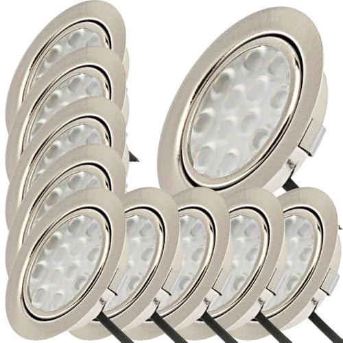 Lichtfaktor24 Möbeleinbauleuchten 65mm LED 12V super flach 10 x 3W Einbaustrahler Leonie inkl. Kabel mit Mini Stecker 3000K Warmweiß Lochausschnitt: 55 bis 60mm Ohne LED Trafo, Möbel, Wohnmobil usw. Lichtfaktor24 Möbeleinbauleuchten 65mm LED 12V super flach 10 x 3W Einbaustrahler Leonie inkl. Kabel mit Mini Stecker 3000K Warmweiß Lochausschnitt: 55 bis 60mm Ohne LED Trafo, Möbel, Wohnmobil usw. von Lichtfaktor24