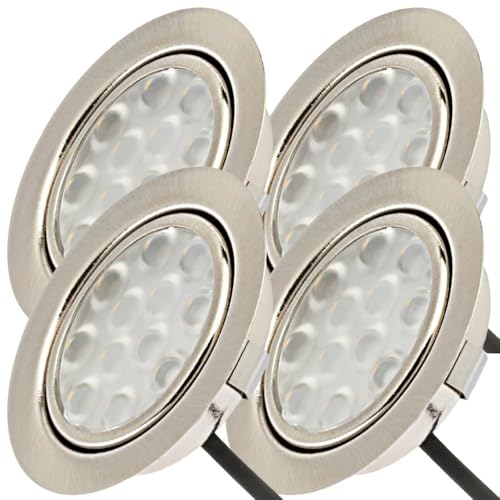 Lichtfaktor24 Möbeleinbauleuchten 65mm LED 12V super flach 4 x 3W Einbaustrahler Leonie inkl. Kabel mit Mini Stecker 3000K Warmweiß Lochausschnitt: 55 bis 60mm Lichtfaktor24 Möbeleinbauleuchten 65mm LED 12V super flach 4 x 3W Einbaustrahler Leonie inkl. Kabel mit Mini Stecker 3000K Warmweiß Lochausschnitt: 55 bis 60mm von Lichtfaktor24