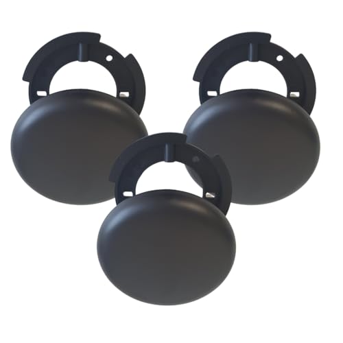 3 Stück Baldachin schwarz Abzweigdose Verteilerdose Deckenbaldachin Lampendose Verteilerbaldachin Aufputzdose Kabeldose Kabeldeckel superflach, Ø 13 cm x 1,5 cm (3x 130mm schwarz) von Lichthandel Hoch