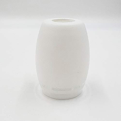 Lampenglas weiß/klar spiralform/gepunktet Design E14 Ersatzschirm Schirm Glas Lampenschirm Ersatzglas f. Pendelleuchte Tischlampe u.a. für Led Leuchte (Gestreift weiß/klar) von Lichthandel Hoch