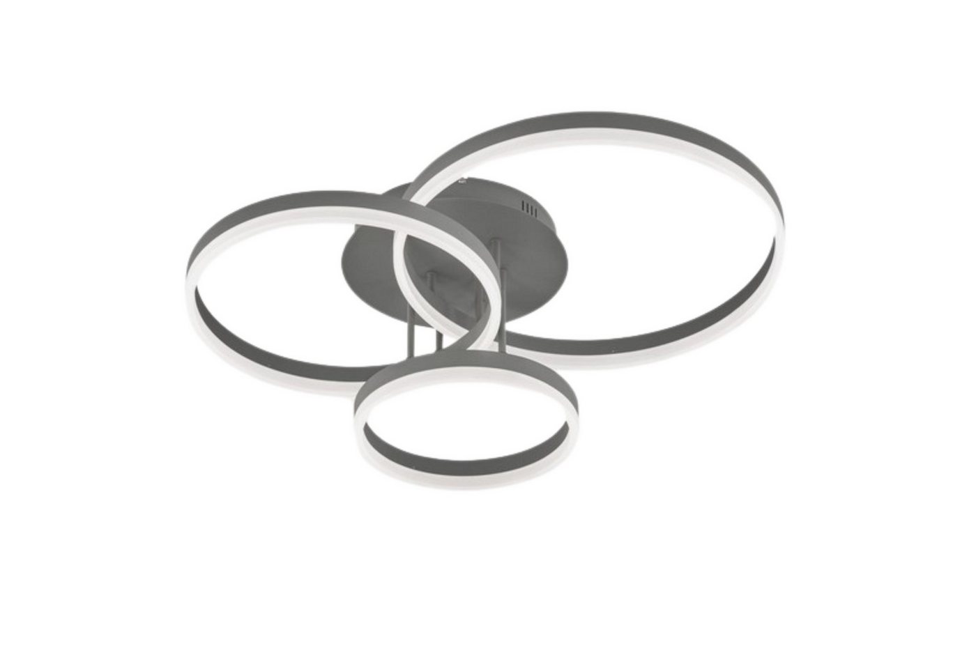Lichthandel Hoch LED Deckenleuchte modern Anthrazit – 3 Ringe, dimmbar in 3 Stufen, 3-Ring Design, LED fest integriert, 3000K, Material: Metall & Acryl, Design: 3 überlappende LED-Leuchtringe Lichthandel Hoch LED Deckenleuchte modern Anthrazit – 3 Ringe, dimmbar in 3 Stufen, 3-Ring Design, LED fest integriert, 3000K, Material: Metall & Acryl, Design: 3 überlappende LED-Leuchtringe von Lichthandel Hoch