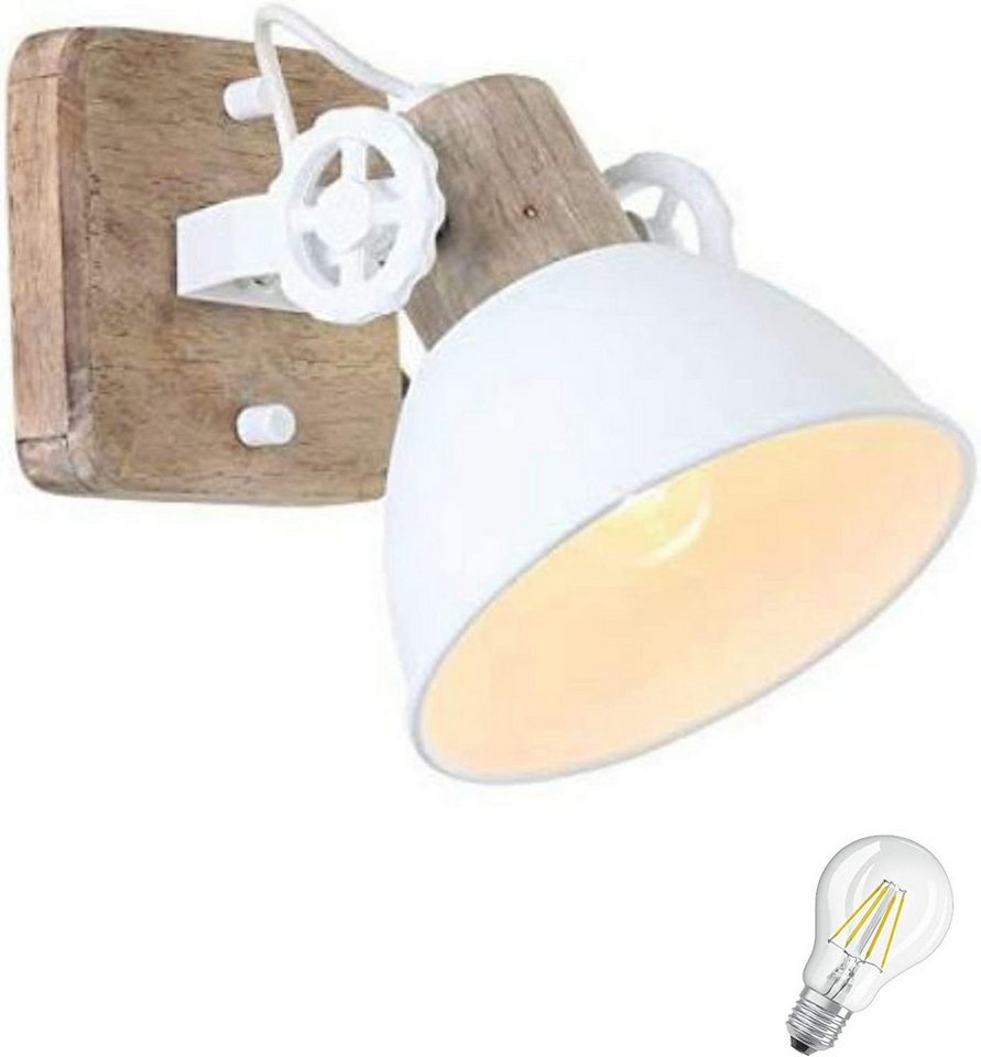 Lichthandel Hoch LED Deckenleuchte moderne Deckenlampe Industrie Vintage Retro Holz Metall incl. 7W LED, LED wechselbar, Warmweiß, Rustikal & Vintage Design, Vielfältige Anwendungsbereiche, Gemütliche Atmosphäre, Schwenkbare Lampenschirme von Lichthandel Hoch