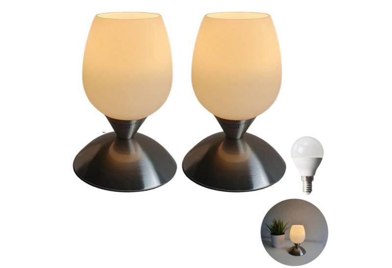 Lichthandel Hoch LED Tischleuchte Nachttischlampe 2 Stück LED Nachttischleuchte Tischlampe Tischleuchte, LED wechselbar, warmweiß, LED von Lichthandel Hoch