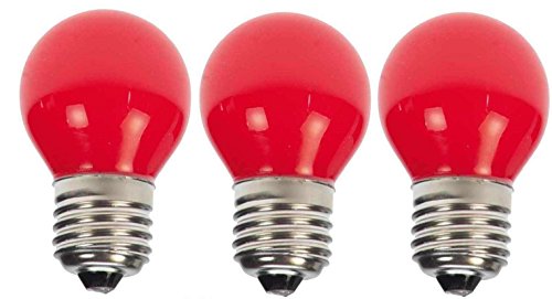 3 x LED Tropfen/Kugel E27 1W rot Deko Lampe Birne farbig für Deko Lichterketten von Lichtidee