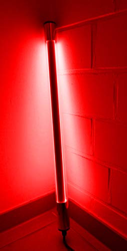 Led Leuchtstab IP44 KS mit Blendschutz 60cm rot für Außen, Gartenbeluchtung mit Led 3m Anschlußkabel 230 Volt von Lichtidee