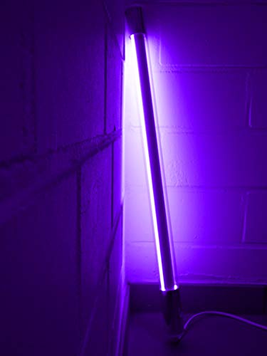 Lichtidee 1 x Led Leuchstab mit Blendschutz bruchsicher IP20 63cm violett mit Anschlußkabel und Schalter in weiß, 10Watt Party Deko Schaufenster farbig bunt energiesparend von Lichtidee