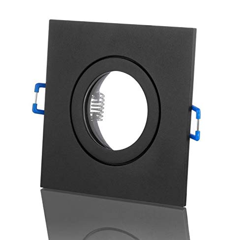 Lichtidee 5 x Feuchtraum Einbaustrahler Spot Strahler eckig schwarz matt IP44 Badezimmer mit GU10 Fassung L Anschluß 230Volt von Lichtidee